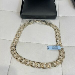 Mens 14K Gold Plated 12 mm curb chain necklace 16"